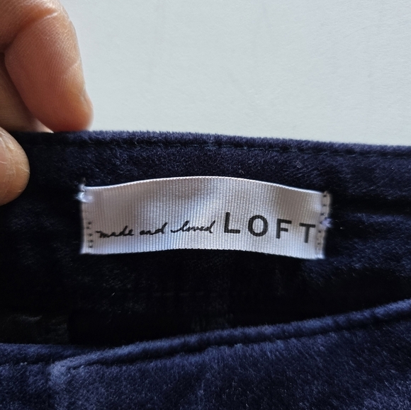 Loft Corduory Pants Women Sz 4 Blue Zipper Straight Pockets Mid Rise 28x30 - Picture 9 of 13